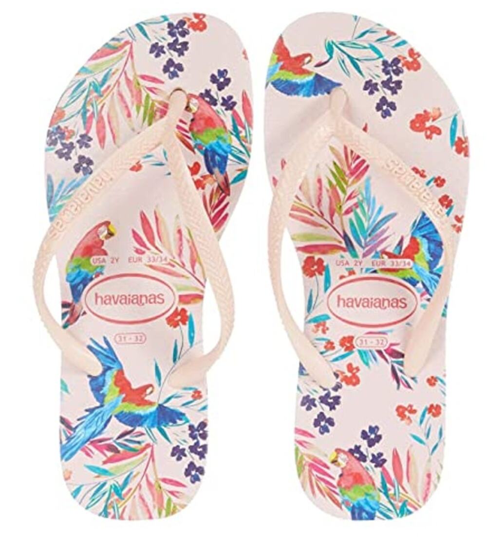 Havaianas Childrens Flip-Flops US 9 EU 23-24 Pink Floral NWT